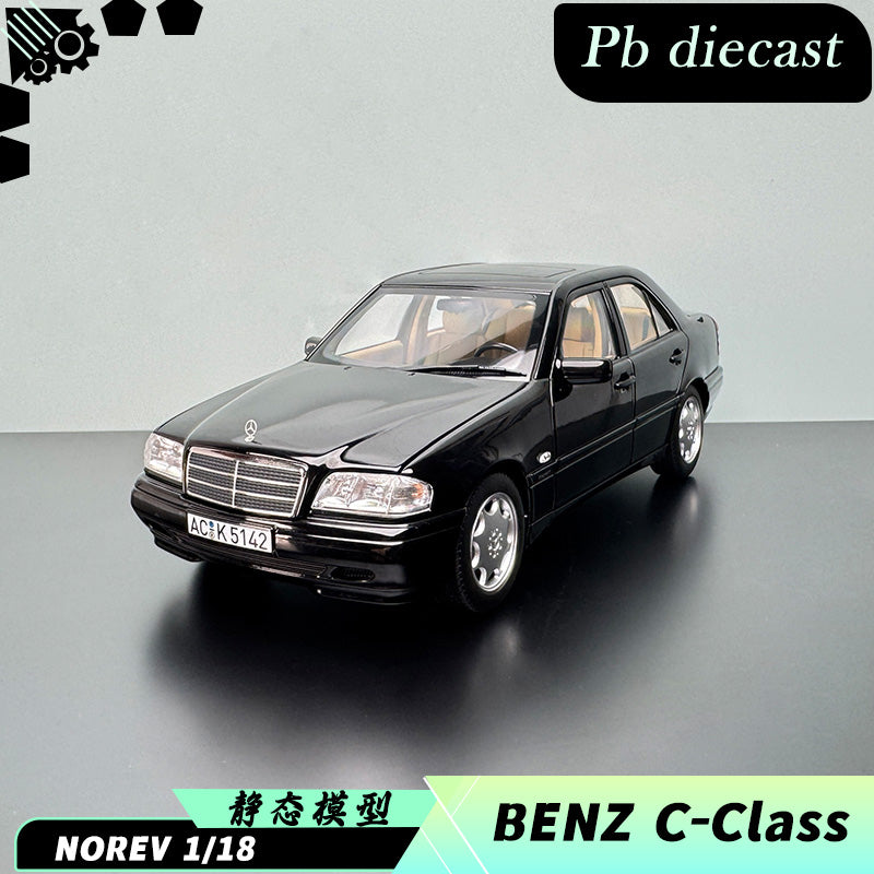 Mercedes-Benz C-Class 1993 1:18 Full-Open Die-Cast Model by Norev (Black)