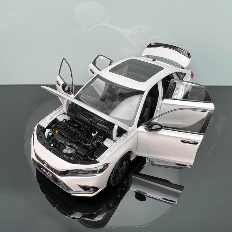 11th Generation Honda Civic Diecast Model – 1:18 Scale Collectible (White / Red)