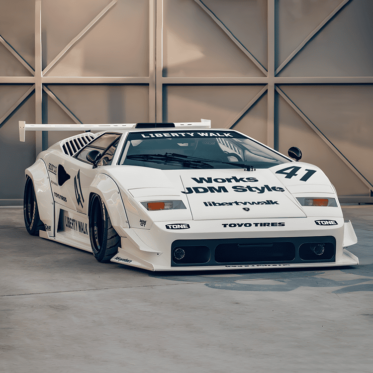 GT Spirit 1:18 Lamborghini Countach LB-Works GT518 Resin Model Car White – Limited Edition Collector Modelcar
