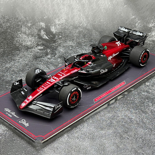 Alfa Romeo F1 C43 – #24 Zhou Guanyu Hungary GP Edition 1:18 Scale Diecast Model by Kilo NZG (Alloy Shell with Display Base & Cover)