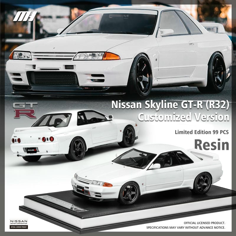 MH Nissan Skyline GT-R (R32) 1:18 Resin Model Car – YX car model