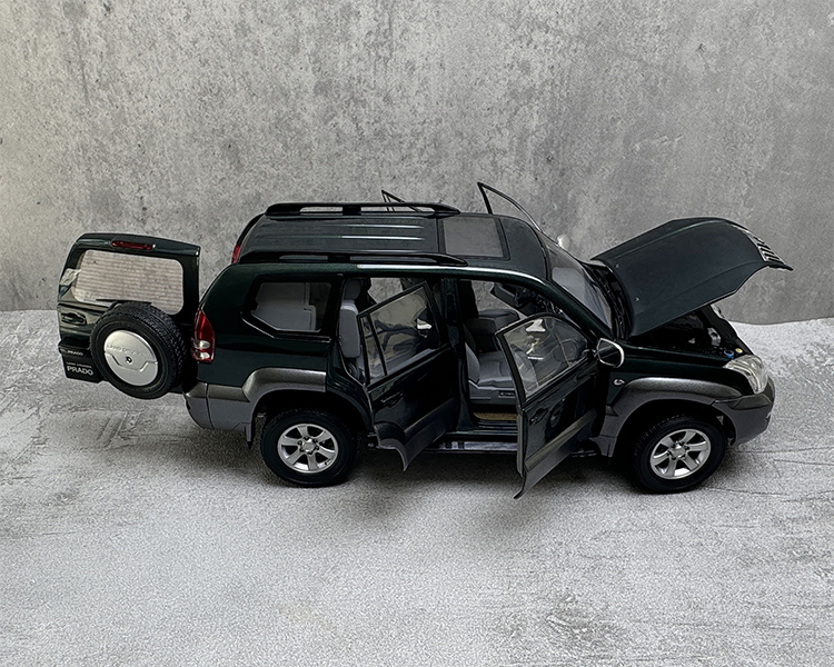 Original Toyota Prado car model 1:18 2008 off-road spare tire alloy car model