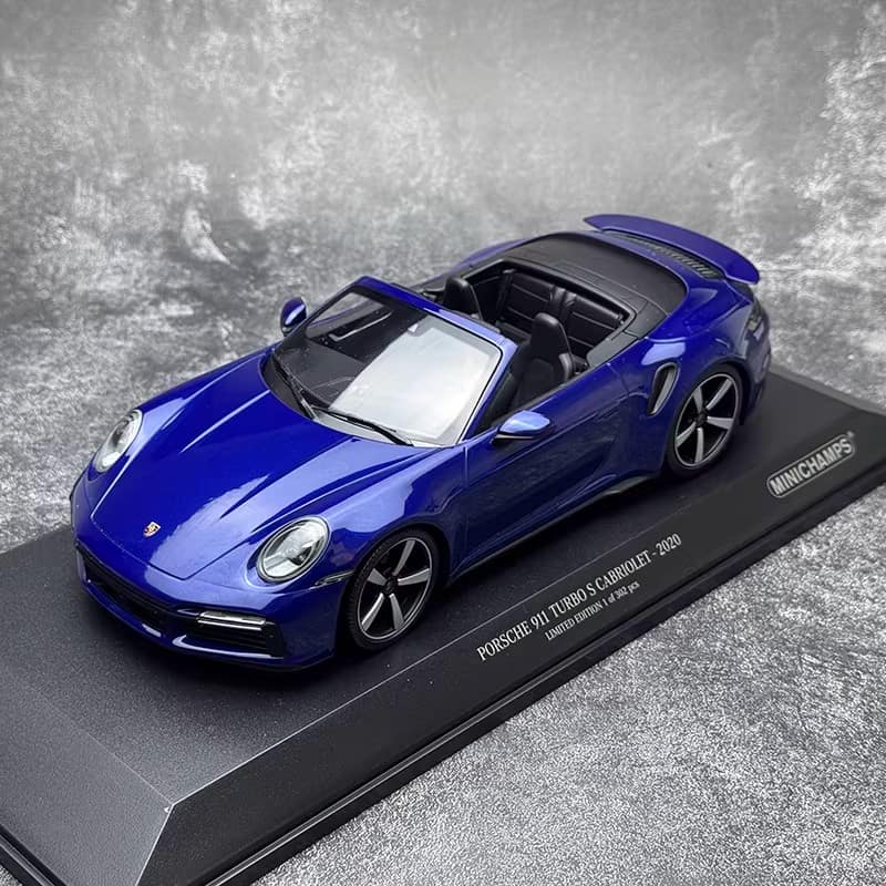 Minichamps 1:18 Porsche 911 (992) Turbo S Cabriolet 2020 Alloy Diecast Model Car
