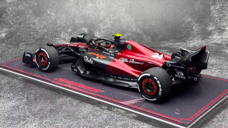 Alfa Romeo F1 C43 – #24 Zhou Guanyu Netherlands GP Edition 1:18 Scale Collectible Model by Kilo NZG (Alloy Shell with Display Base Cover)