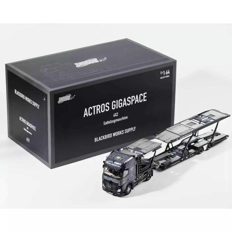 Shadow Pro / GCD 1:64 Mercedes-Benz Actros Car Transporter Truck – “Black Bird”&nbsp;