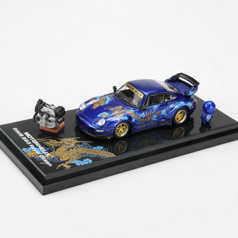 MotorHelix 1:64 Porsche 911 RWB 993 Dragon Fish Livery Diecast Model Car – JDM Widebody