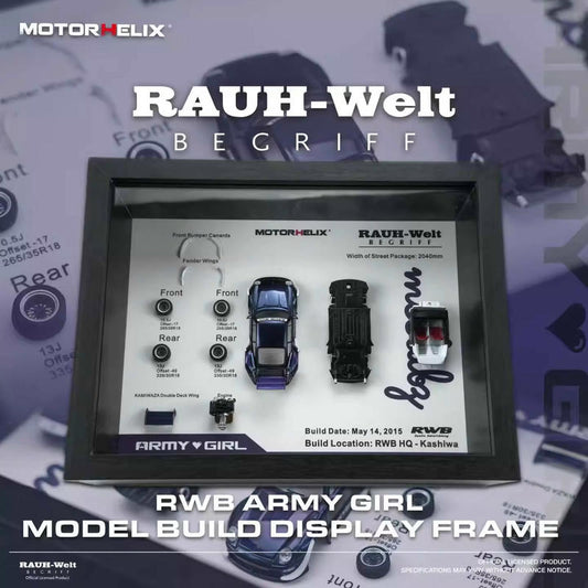 Motorhelix 1:64 Porsche RWB 964 Army Girl – Structure Display Frame Set