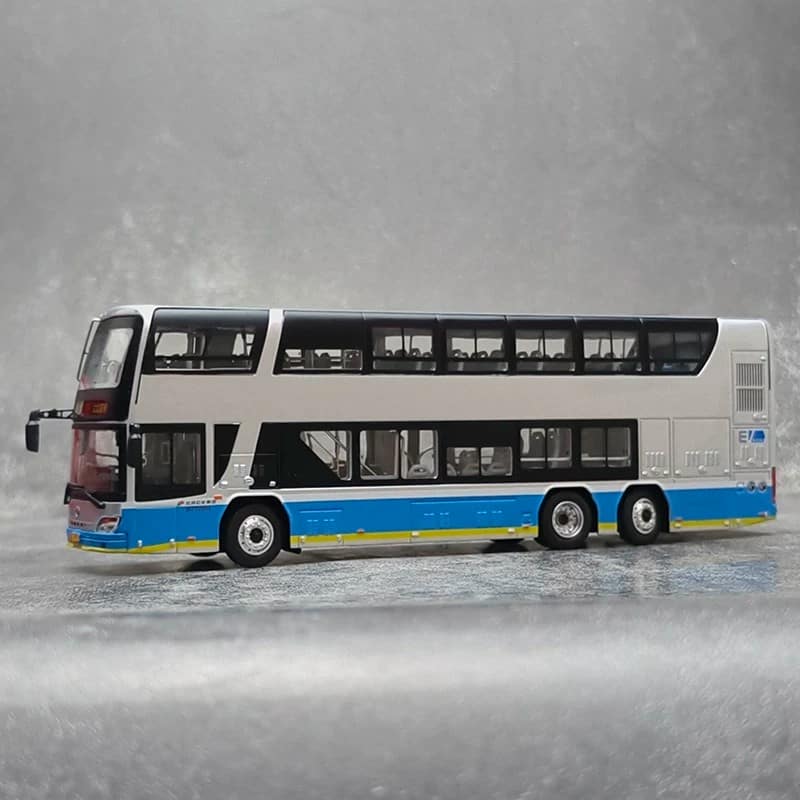 1:64 Beijing Bus Route 91 Ankai Double-Decker Electric Bus Diecast Model