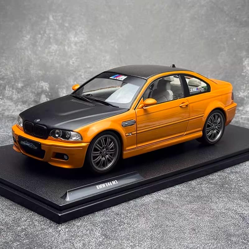 Solido 1:18 BMW E46 M3 Coupe Solido Works Orange 2000 Diecast Model