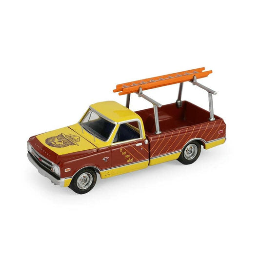 GreenLight 1:64 Chevrolet C-10 Pickup with Ladder Rack Warning Edition Diecast Model