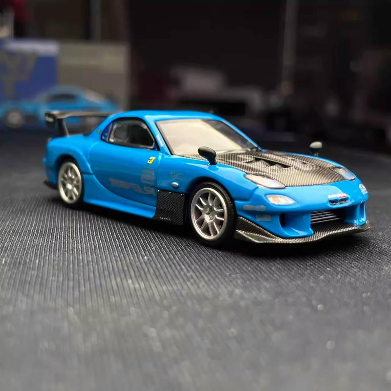 MINIGT 1:64 Mazda RX-7 RE-Amemiya Diecast Car – Blue