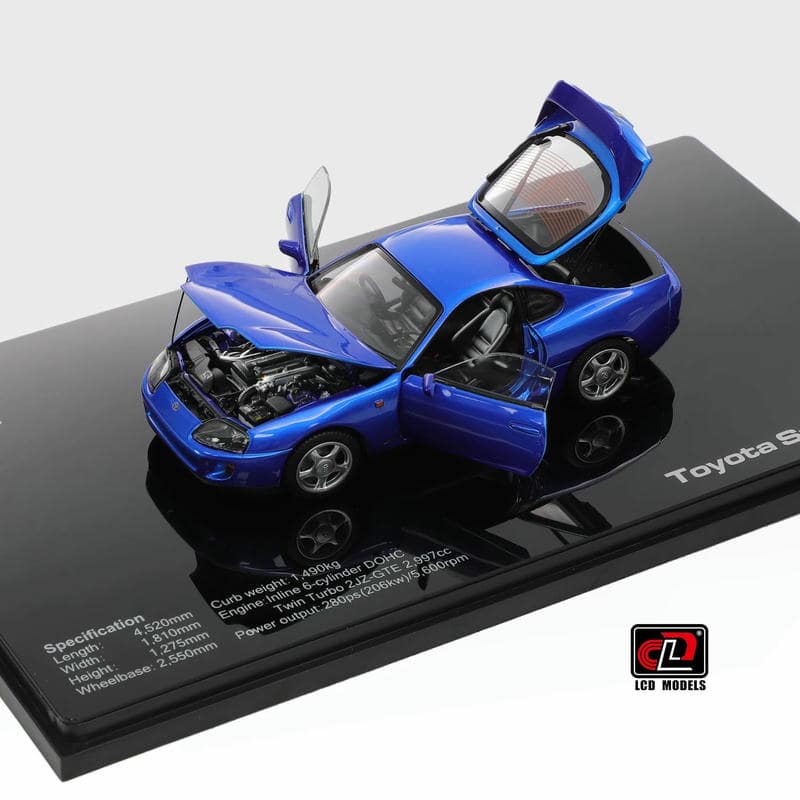 LCD 1:43 Toyota Supra A80 Full Opening Diecast Model – Legendary