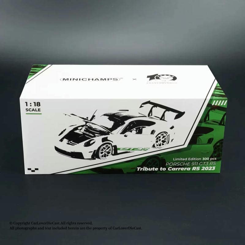 MINICHAMPS 1:18 Porsche 911 GT3 RS Diecast Model Car – Full Opening Limited Edition Collector