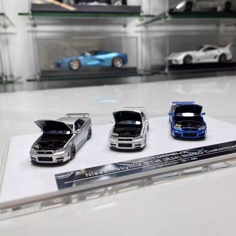 MotorHelix 1:64 Nissan R34 Skyline Three-Car Set – Foshan Exhibition Limited Edition
