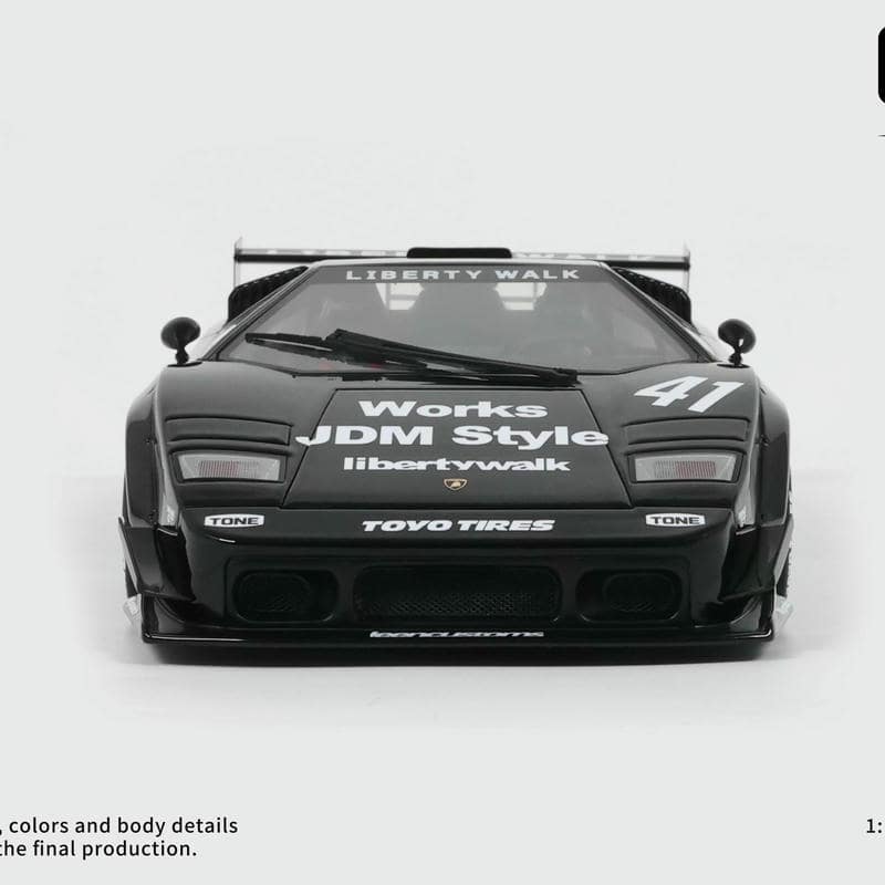 GT Spirit 1:18 LBWK Lamborghini Countach Resin Model Car with Display Case – Premium JDM Style
