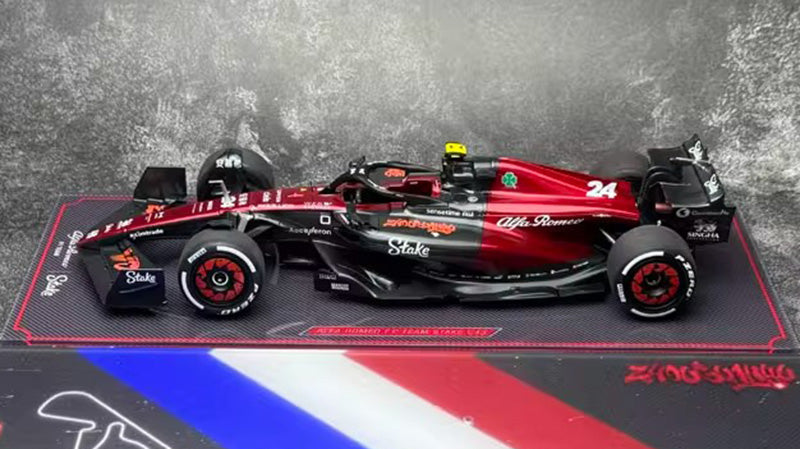 Alfa Romeo F1 C43 – #24 Zhou Guanyu Netherlands GP Edition 1:18 Scale Collectible Model by Kilo NZG (Alloy Shell with Display Base Cover)