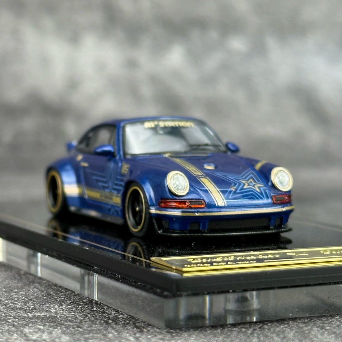 ZINCIT Model 1:64 Porsche 911 Singer DLS Starlight Blue Diecast Model Car – Premium Sports Car Collectible
