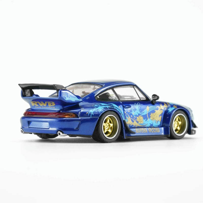 MotorHelix 1:64 Porsche 911 RWB 993 Dragon Fish Livery Diecast Model Car – JDM Widebody