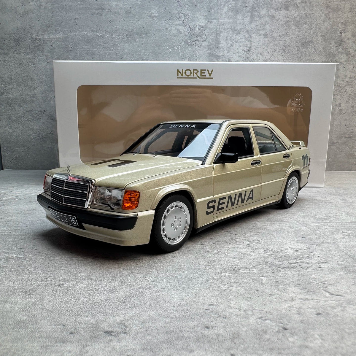 NOREV 1:18 Mercedes-Benz 190 E 2.3-16 1984 Nürburgring #11 Ayrton Senna Diecast Model Car