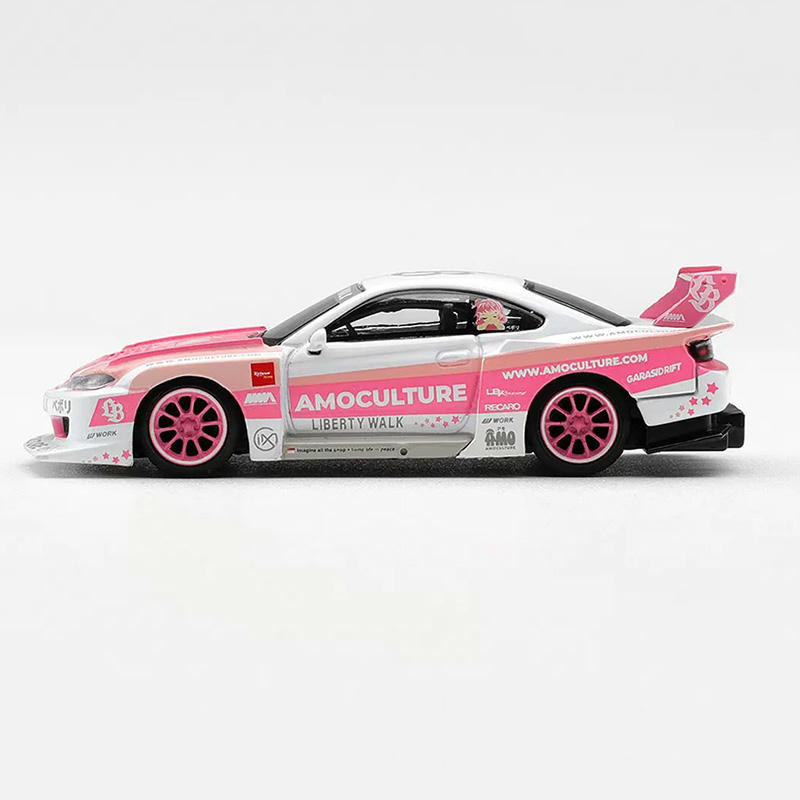 MINI GT 1:64 Nissan Silvia S15 LB-Super Diecast Model Car – Pink