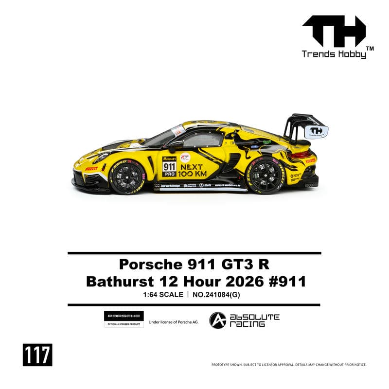 TH 1:64 Porsche 911 GT3 R #911 Bathurst 12 Hour 2026 Diecast Model