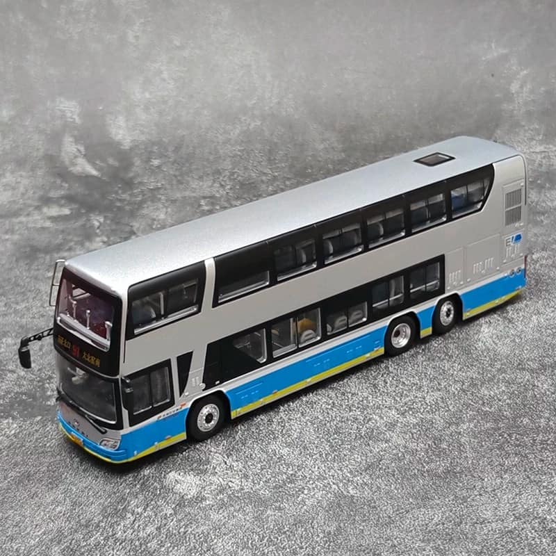 1:64 Beijing Bus Route 91 Ankai Double-Decker Electric Bus Diecast Model