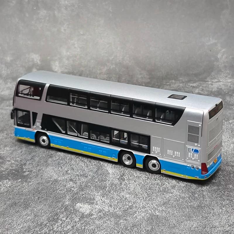 1:64 Beijing Bus Route 91 Ankai Double-Decker Electric Bus Diecast Model