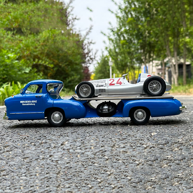 IVY Blue Miracle 1:18 Anhänger Transportfahrzeug Renntransporter Legierung Automodell