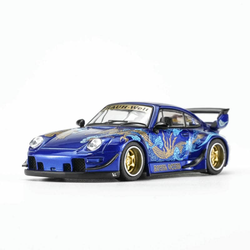 MotorHelix 1:64 Porsche 911 RWB 993 Dragon Fish Livery Diecast Model Car – JDM Widebody