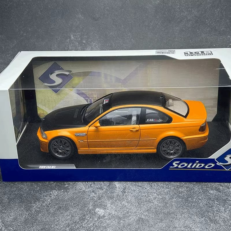 Solido 1:18 BMW E46 M3 Coupe Solido Works Orange 2000 Diecast Model
