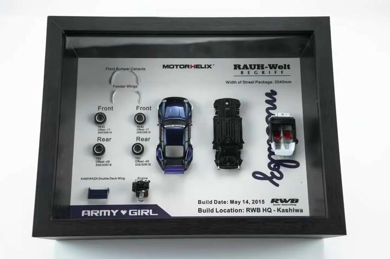Motorhelix 1:64 Porsche RWB 964 Army Girl – Structure Display Frame Set
