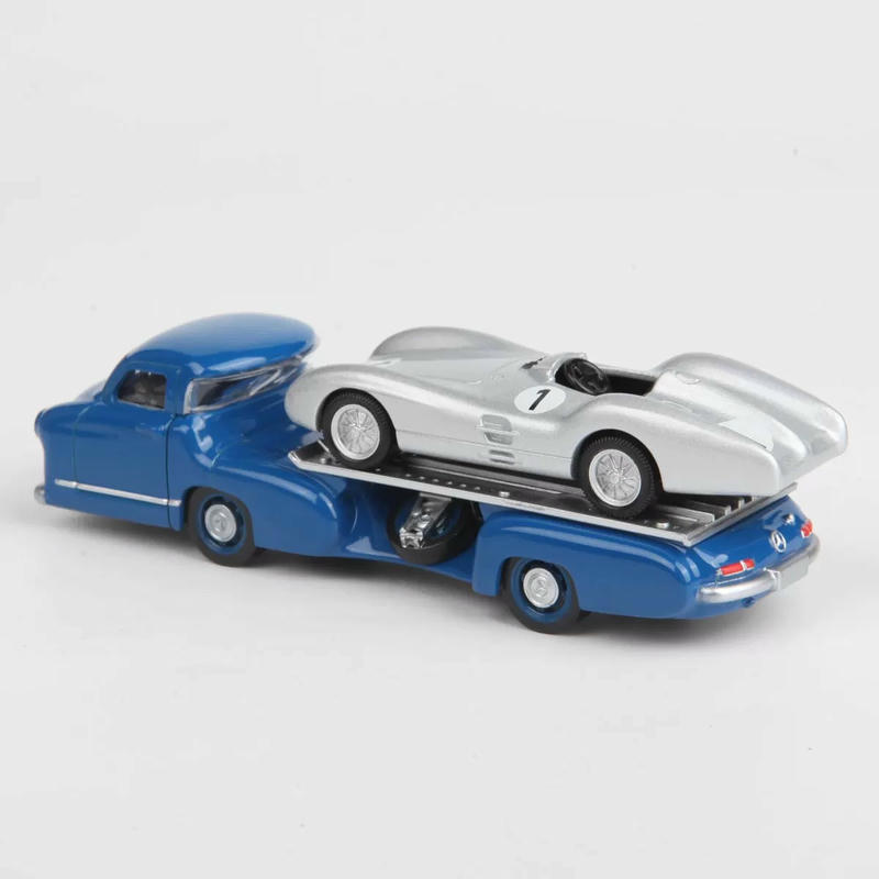 NOREV 1:64 Mercedes-Benz W196 Blue Miracle Transport Vehicle (1954) Alloy Model