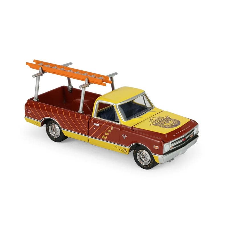 GreenLight 1:64 Chevrolet C-10 Pickup with Ladder Rack Warning Edition Diecast Model