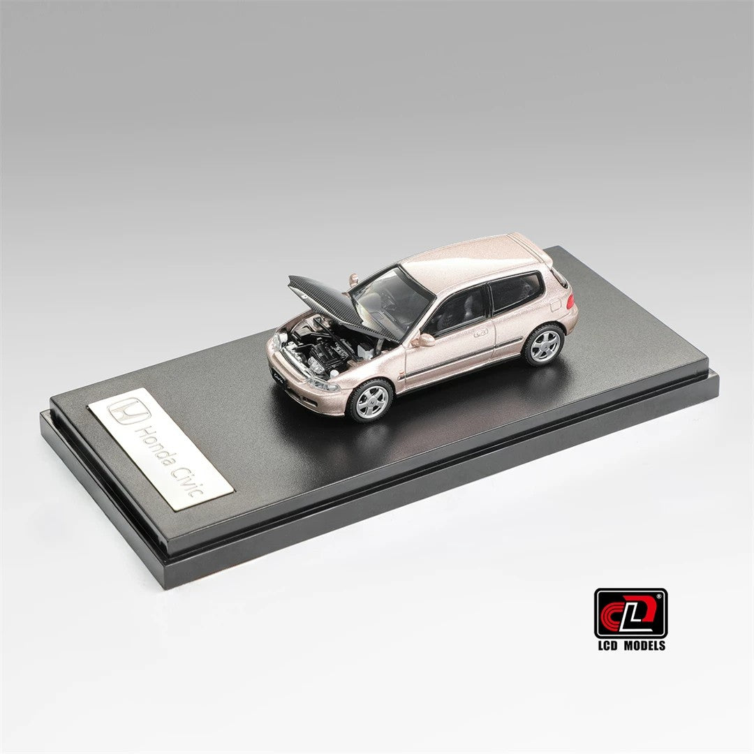 LCD Models 1:64 Honda Civic SiR II EG6 Diecast Model Car – Opening Hood JDM Hatchback Collectible