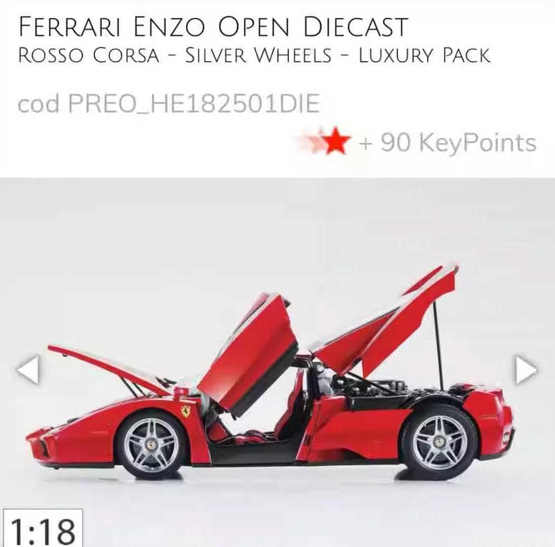 BBR 1:18 Ferrari Enzo Full-Opening Diecast Model – YX car model