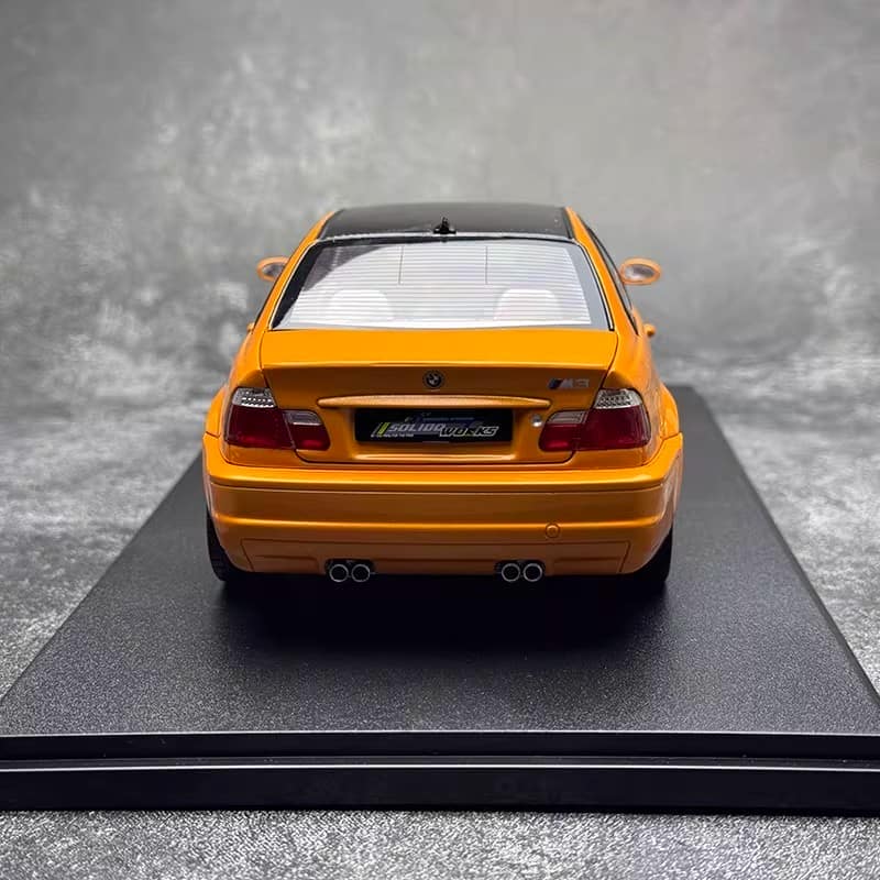 Solido 1:18 BMW E46 M3 Coupe Solido Works Orange 2000 Diecast Model