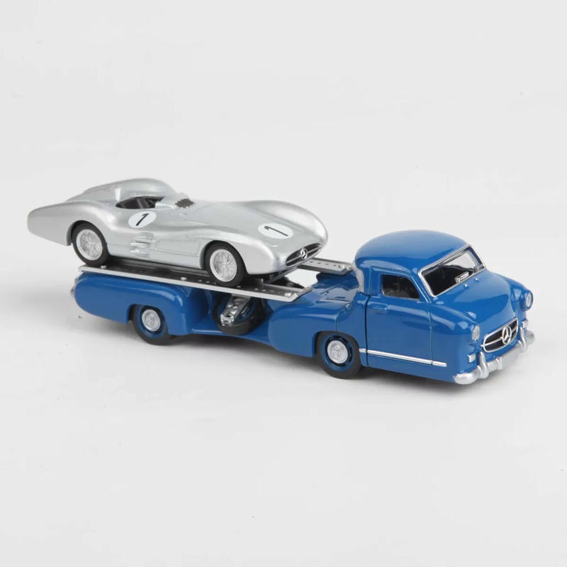NOREV 1:64 Mercedes-Benz W196 Blue Miracle Transport Vehicle (1954) Alloy Model