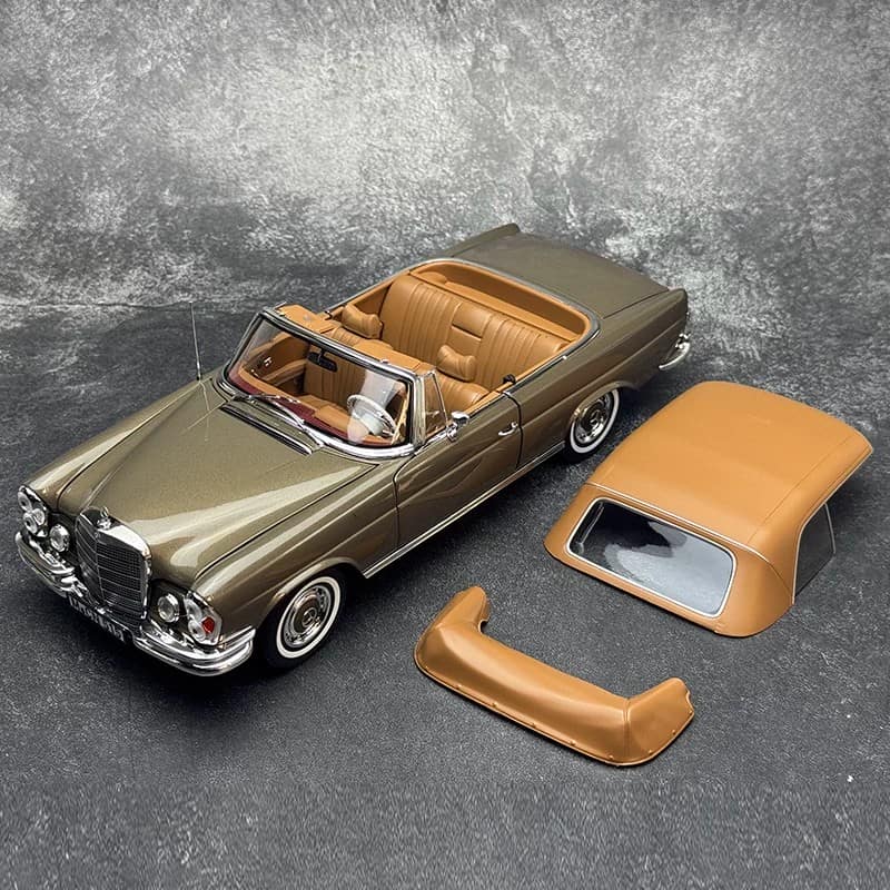 NOREV 1:18 Mercedes-Benz 280 SE Cabriolet W111 Diecast Model Car – Removable Soft-Top Roof Collectible