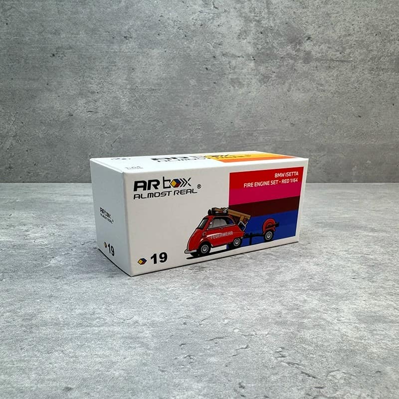 AR Box 1:64 BMW Isetta Fire Truck Set Red Diecast Model – YX car model