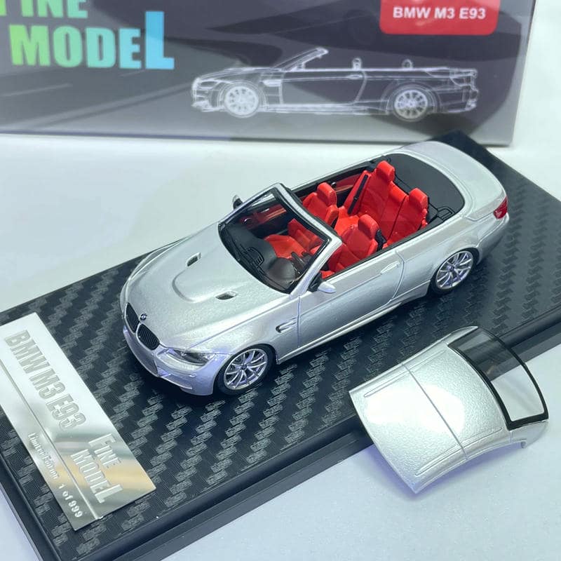 FINE MODEL 1:64 BMW M3 E93 Convertible Diecast Model Car – Alloy Open-Top Collectible