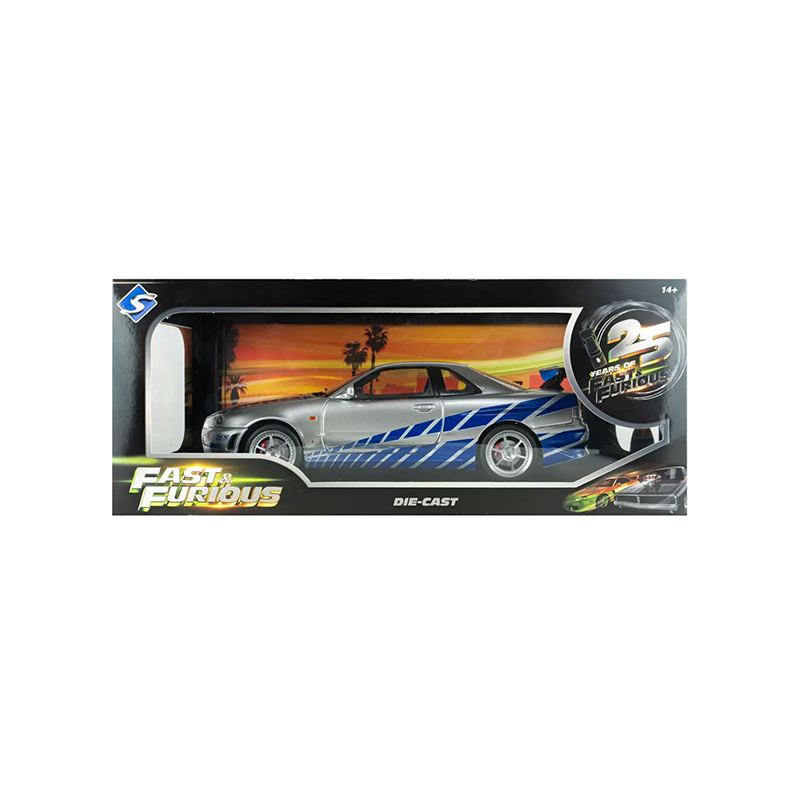 SOLIDO 1:18 Nissan GT-R (BNR34) Fast Furious Diecast Model – JDM