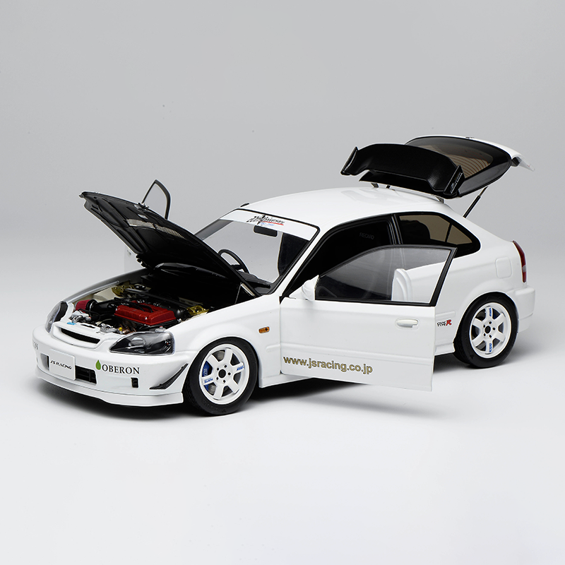 MOTORHELIX MH 1:18 Honda Civic Type R EK9 J's Racing Diecast Model – Full Detail JDM