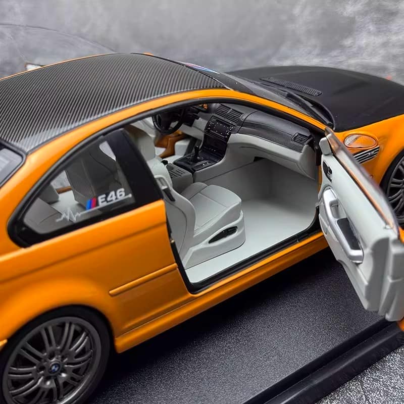 Solido 1:18 BMW E46 M3 Coupe Solido Works Orange 2000 Diecast Model