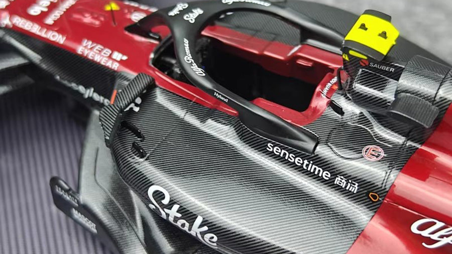 Alfa Romeo F1 C43 – #24 Zhou Guanyu Hungary GP Edition 1:18 Scale Diecast Model by Kilo NZG (Alloy Shell with Display Base & Cover)