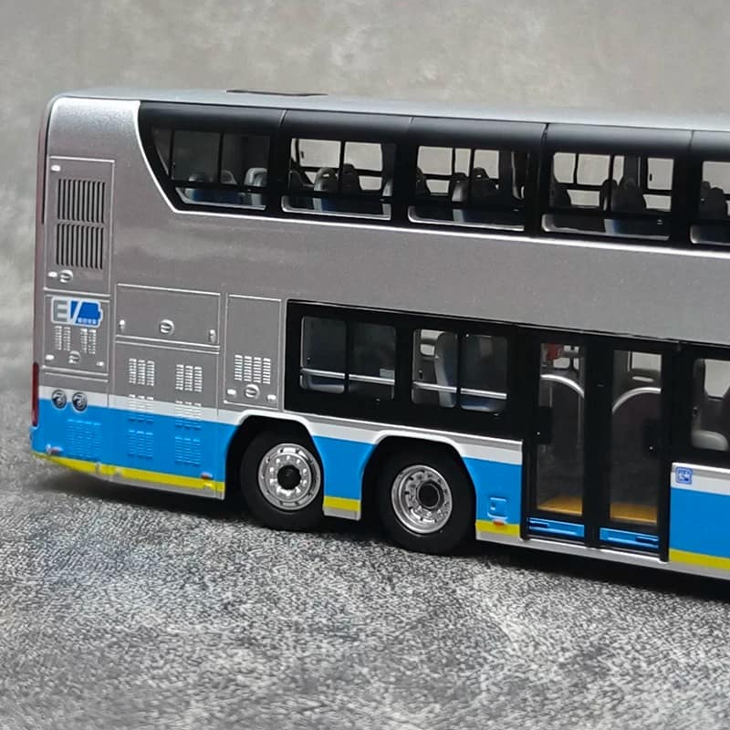 1:64 Beijing Bus Route 91 Ankai Double-Decker Electric Bus Diecast Model