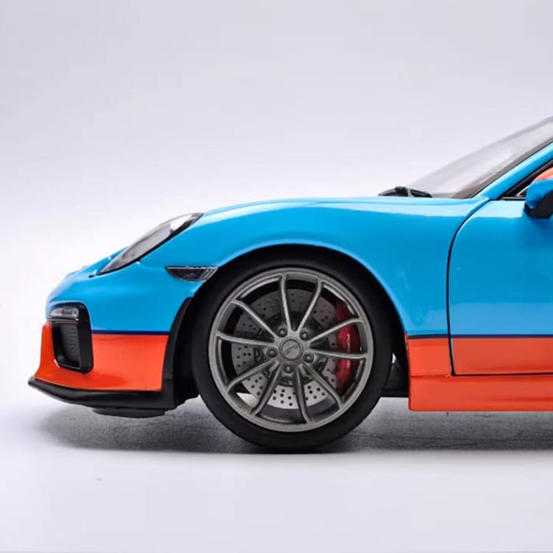 Schuco 1:18 Porsche Cayman GT4 – Gulf Edition Alloy Model