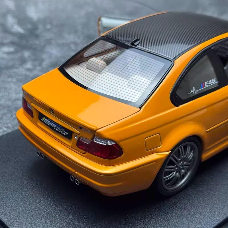 Solido 1:18 BMW E46 M3 Coupe Solido Works Orange 2000 Diecast Model