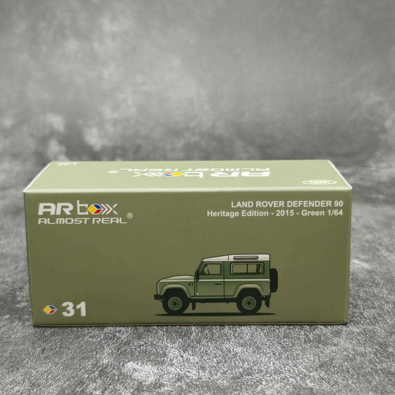 AR Box 1:64 Land Rover Defender 90 Heritage Edition 2015 Green Diecast Model