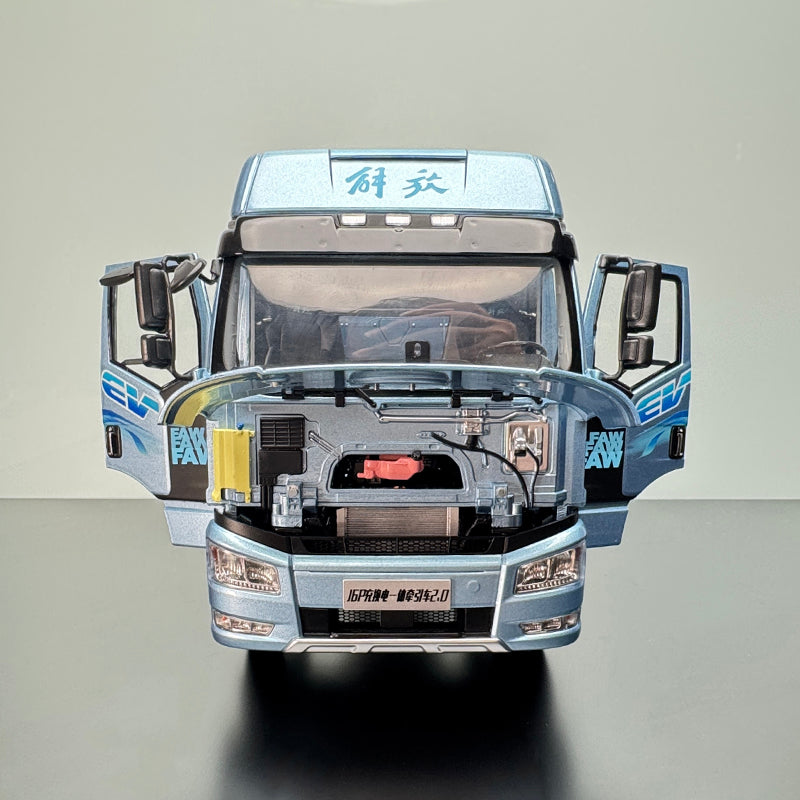 Jiefang J6P New Energy Blue Road 1:24 Die-Cast Model Truck (Alloy Edition)