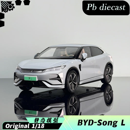 1/18 original BYD Song L 2024 cyan-blue diecast car model alloy simulation car model